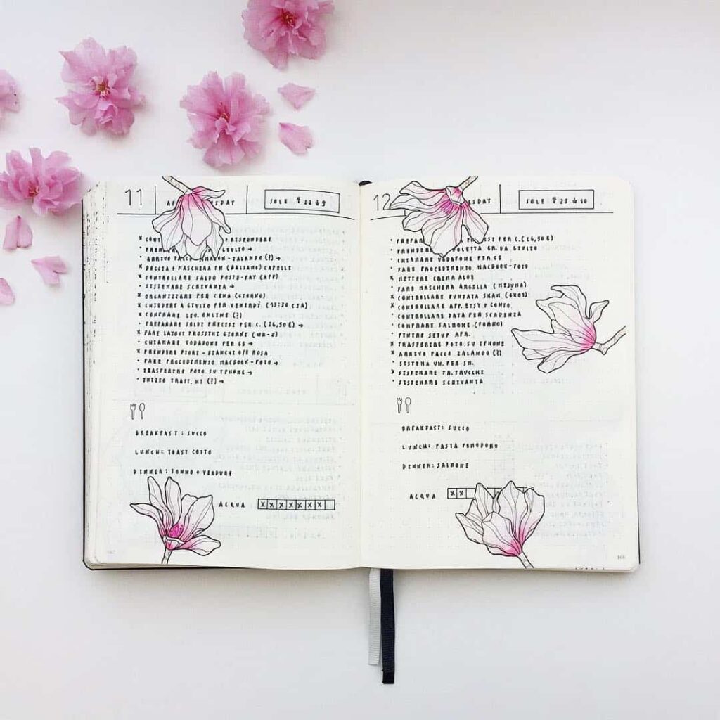valentines day bullet journal theme