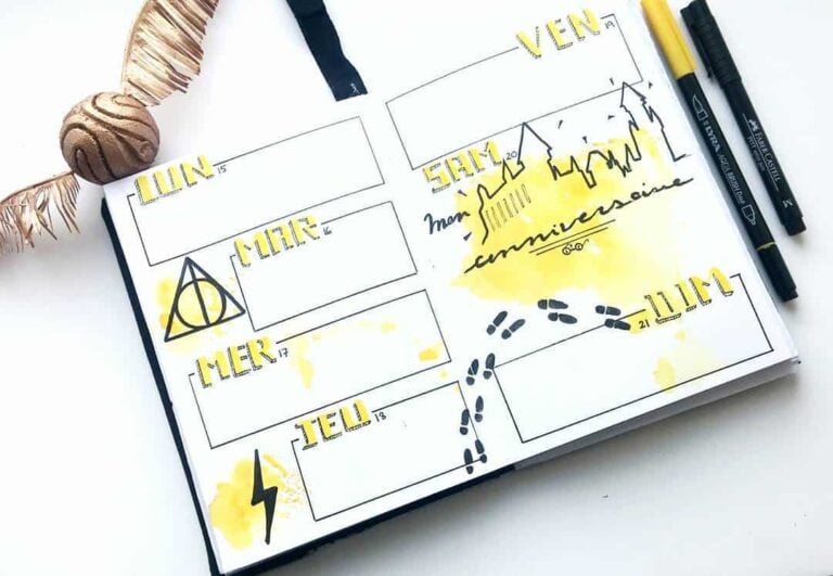 Harry Potter bullet journal layout