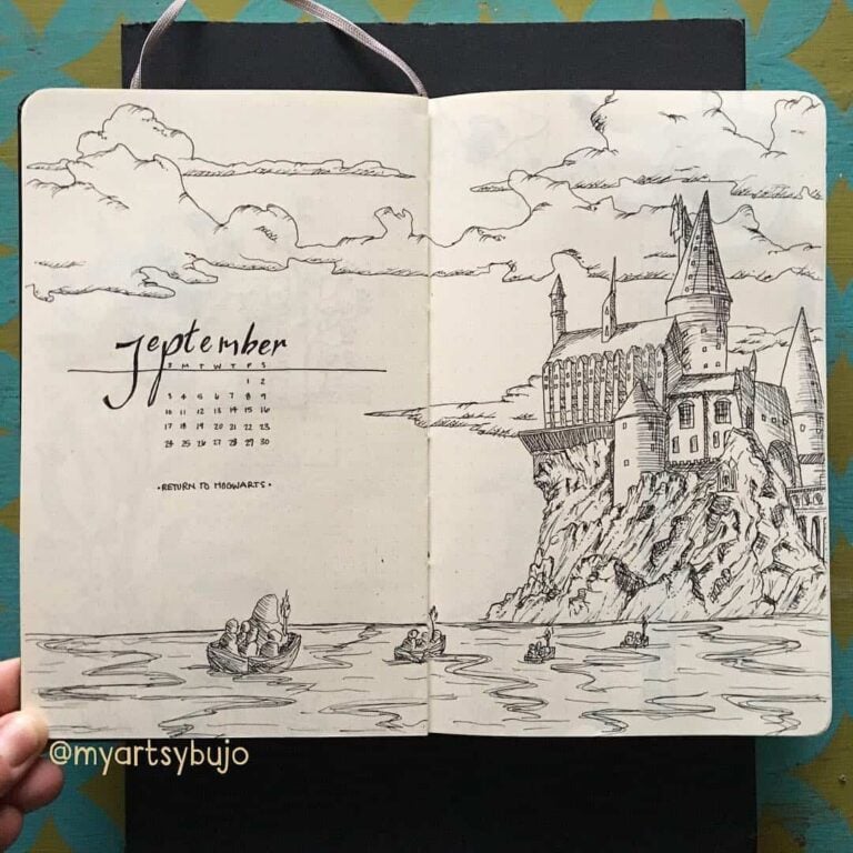 Harry Potter bullet journal layout