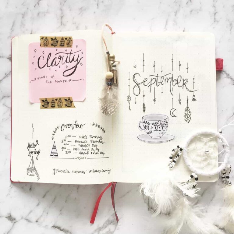 dream catcher bullet journal inspiration