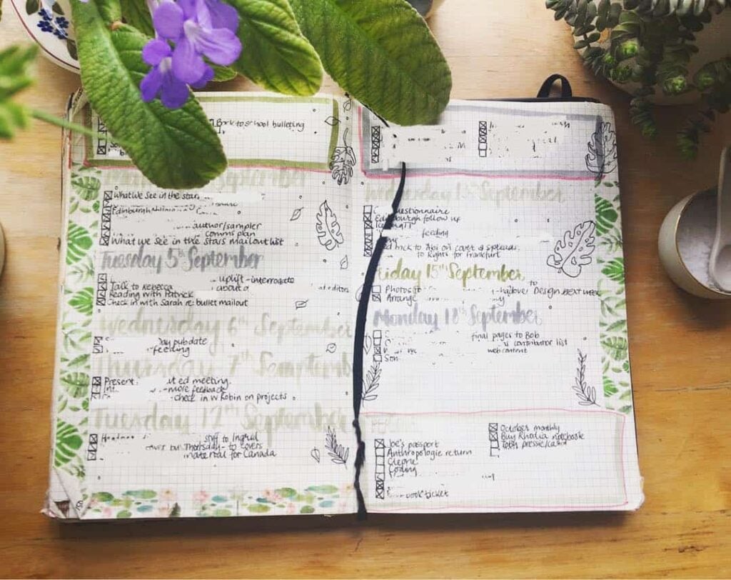 messy style bullet journals