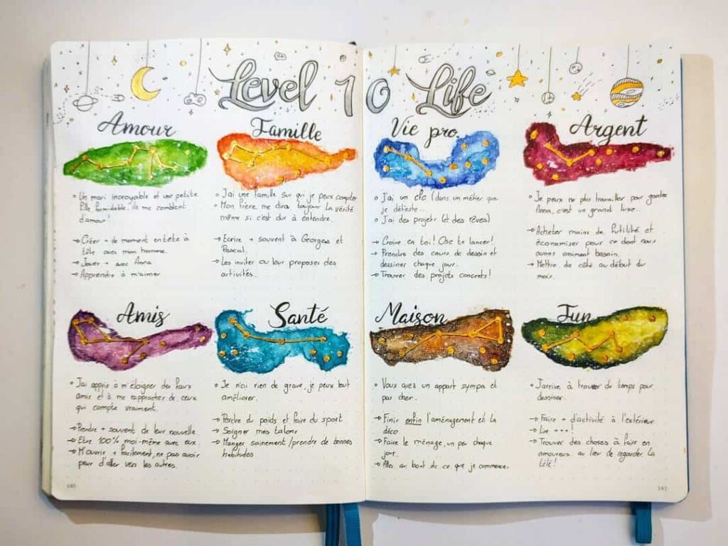 creative Level 10 life bullet journal layout