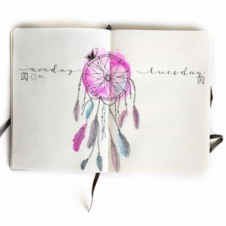 dream catcher bullet journal inspiration