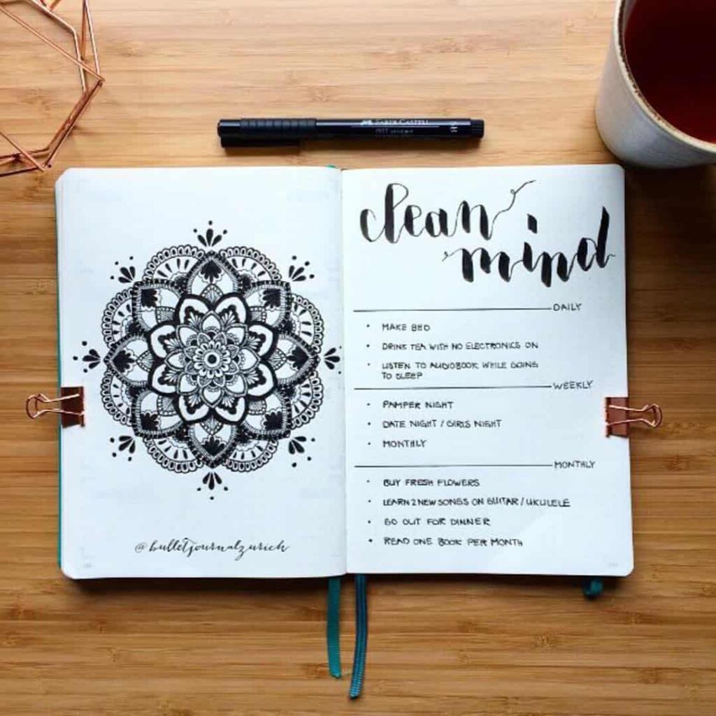 Self care bullet journal ideas