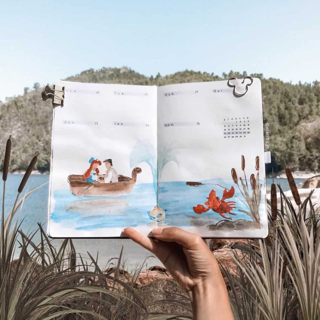 mermaid bullet journal spread