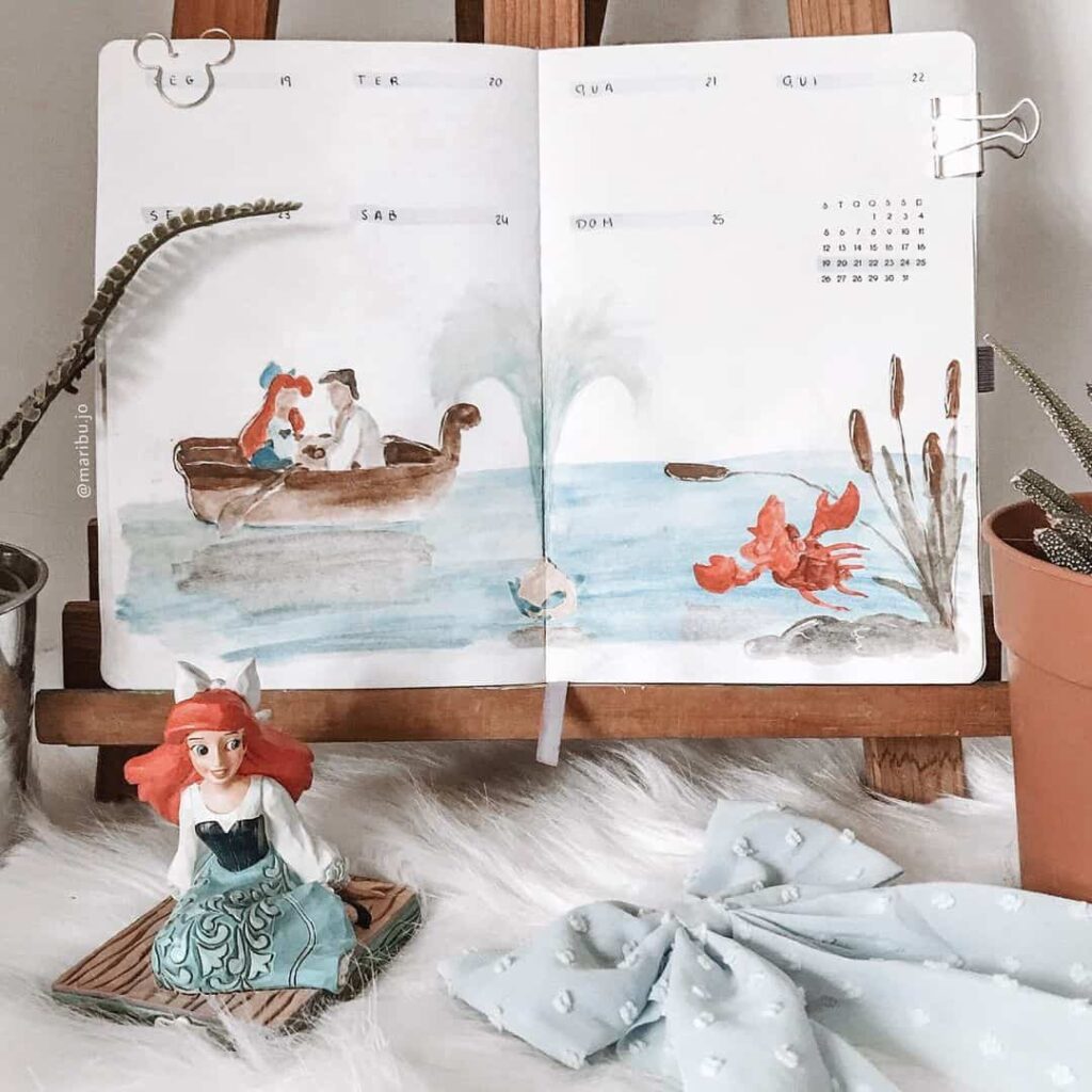 mermaid bullet journal spread