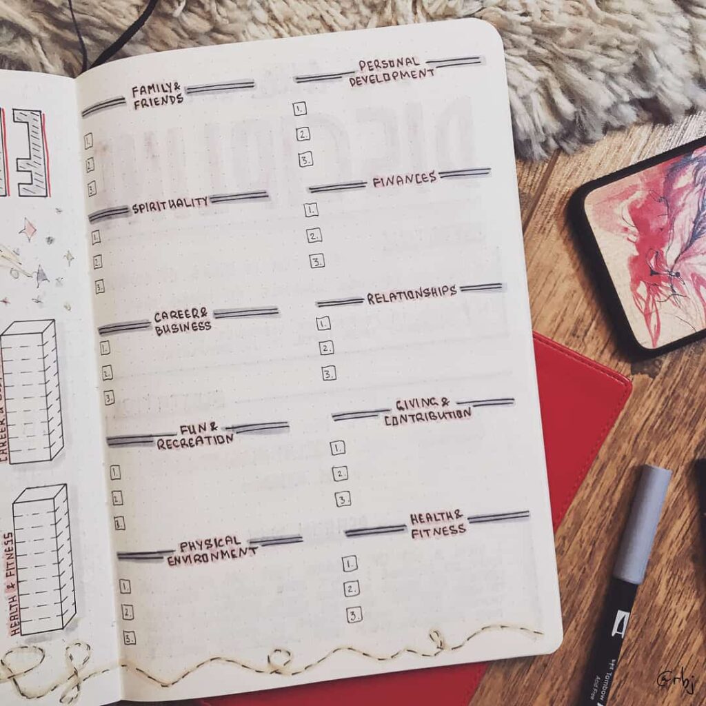 creative Level 10 life bullet journal layout