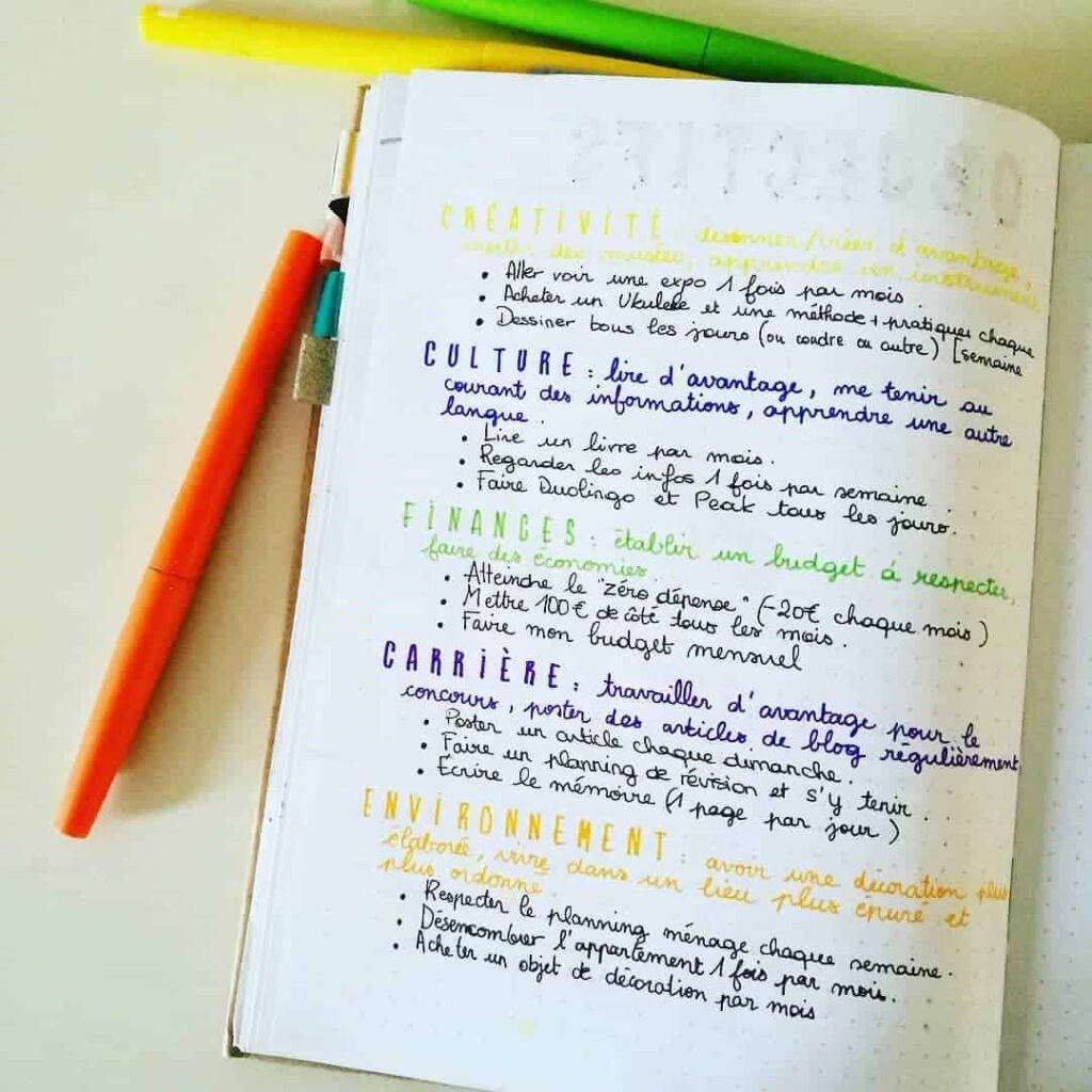 creative Level 10 life bullet journal layout
