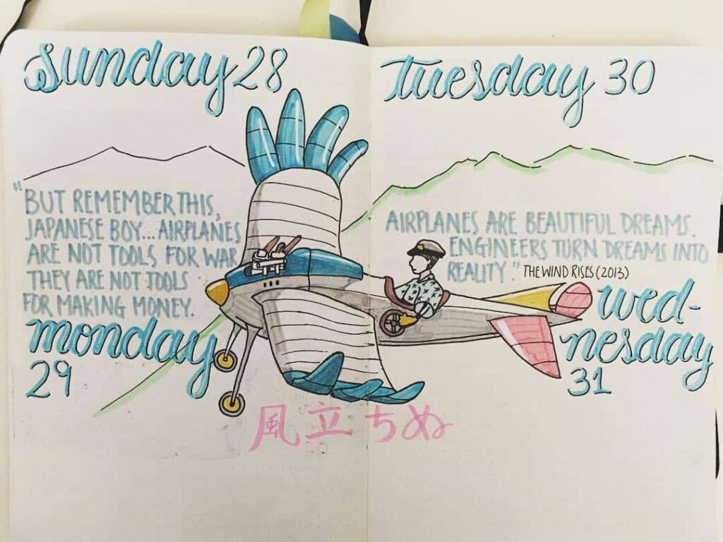 Studio Ghibli themed bullet journal ideas