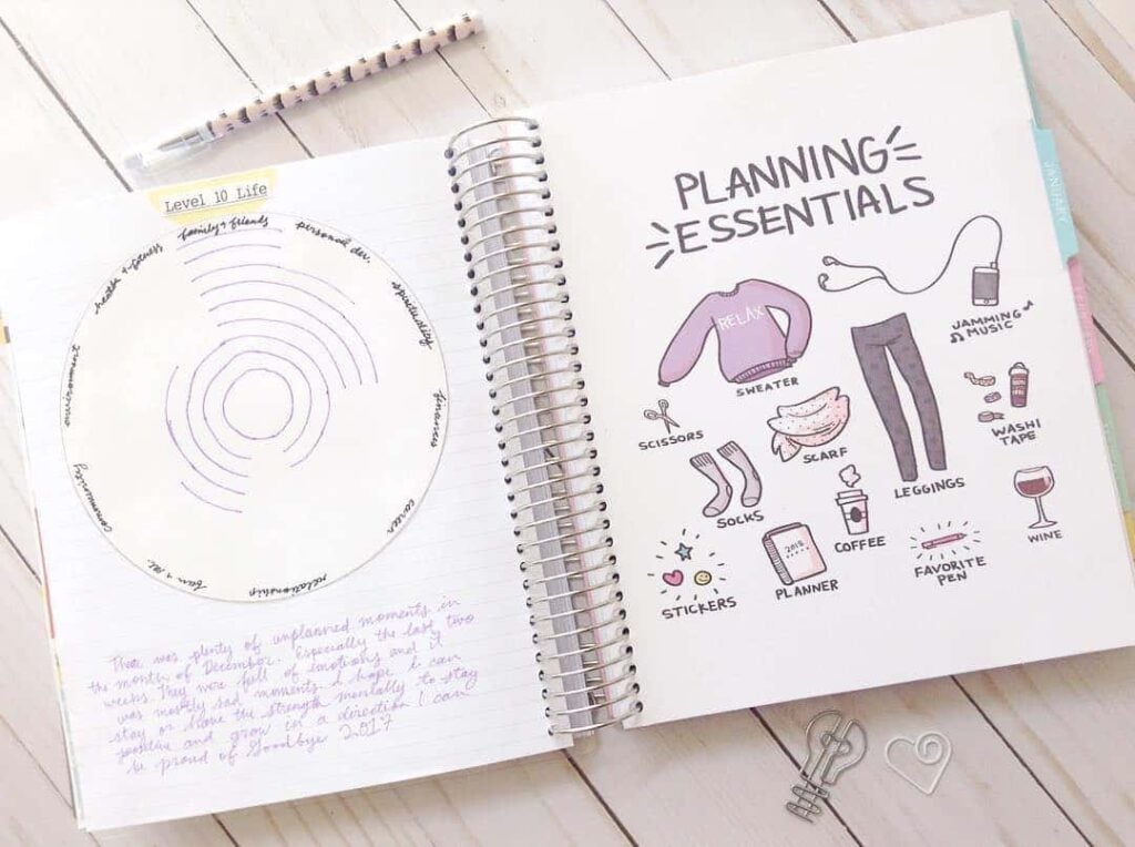 creative Level 10 life bullet journal layout