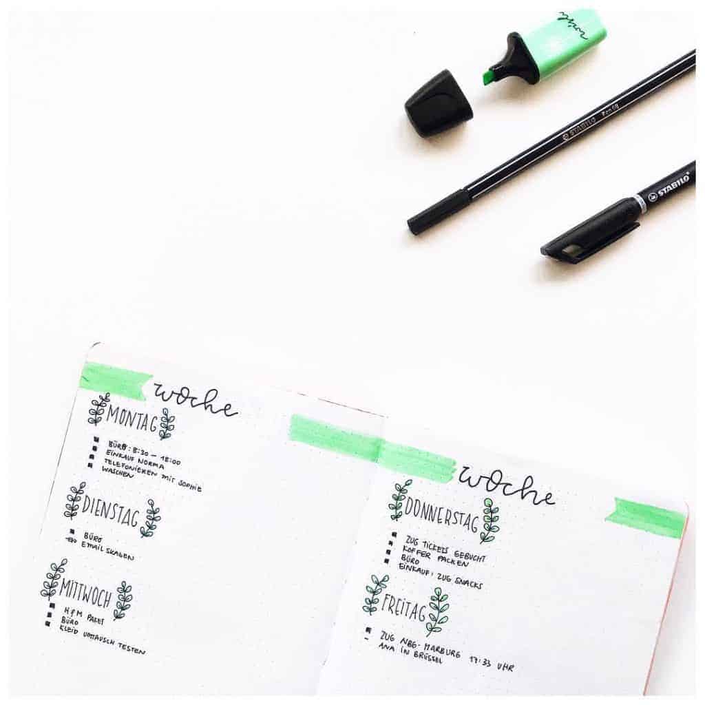 Best Mint Bullet Journal Spreads