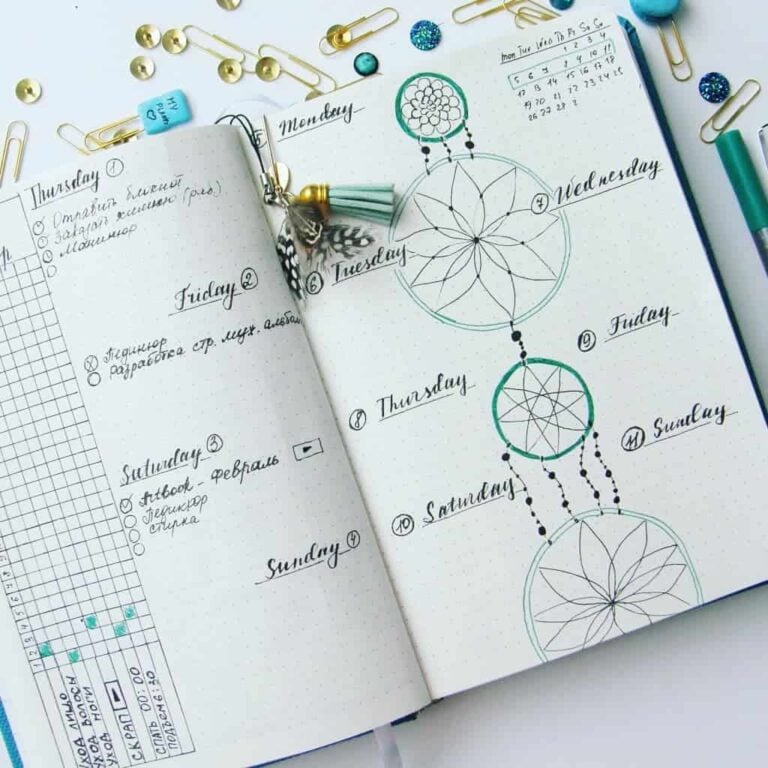 dream catcher bullet journal inspiration