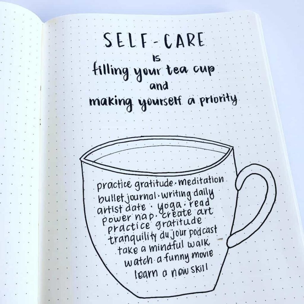 Self care bullet journal ideas