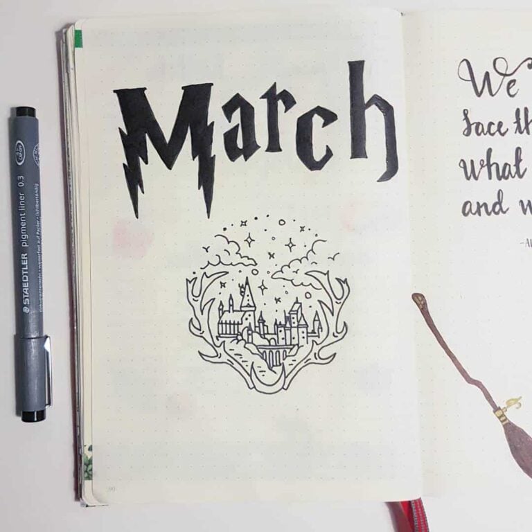 Harry Potter bullet journal layout