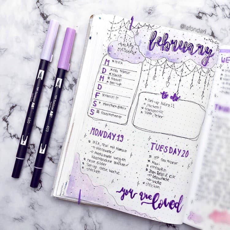 dream catcher bullet journal inspiration