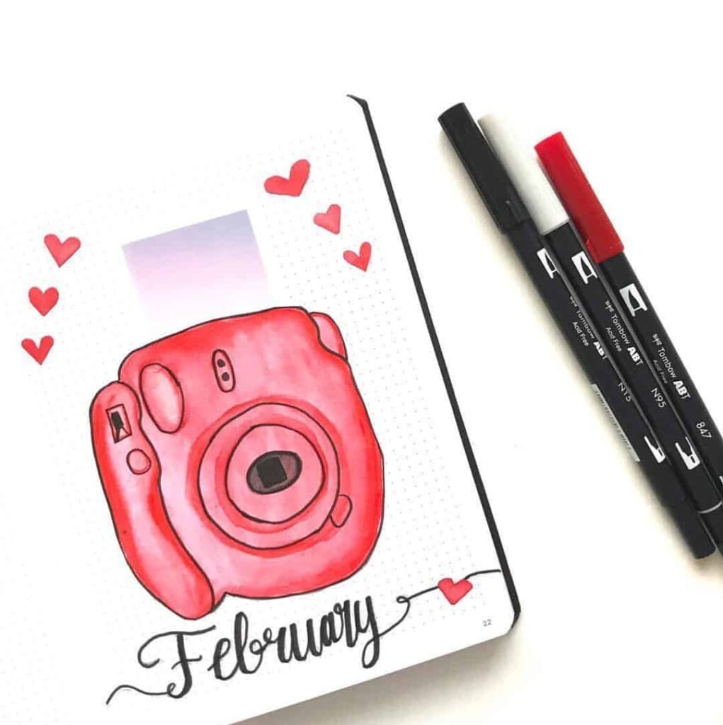 valentines day bullet journal theme