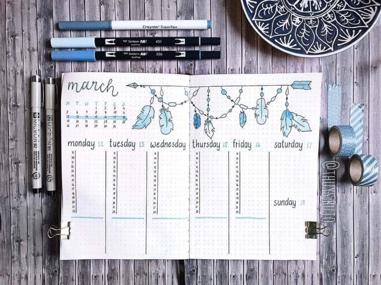 dream catcher bullet journal inspiration