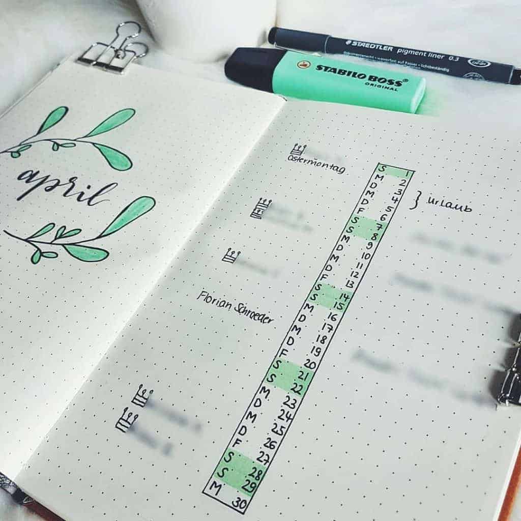 Best Mint Bullet Journal Spreads