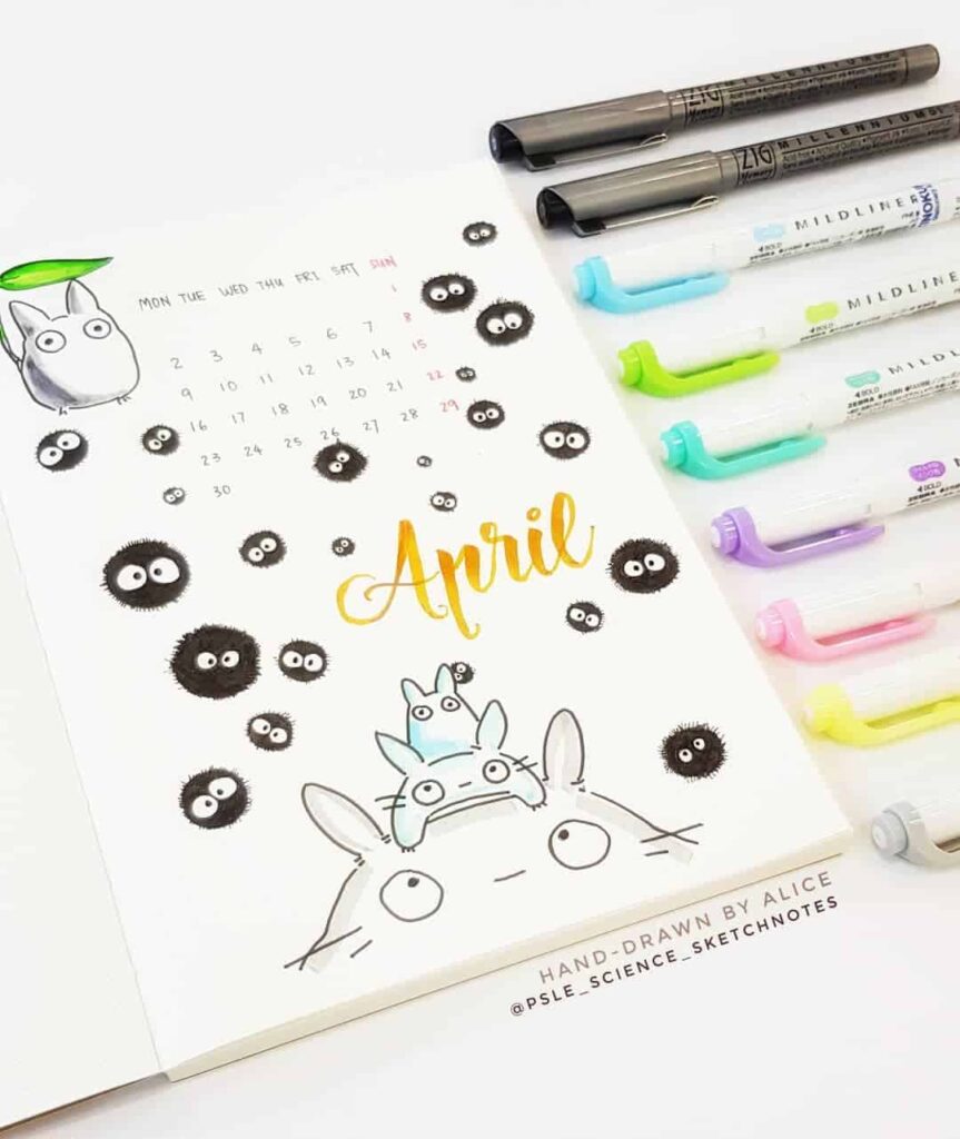 Studio Ghibli themed bullet journal ideas