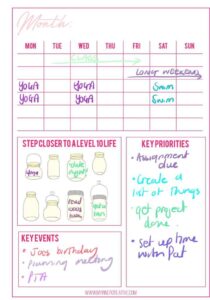 Level 10 life bullet journal spread idea