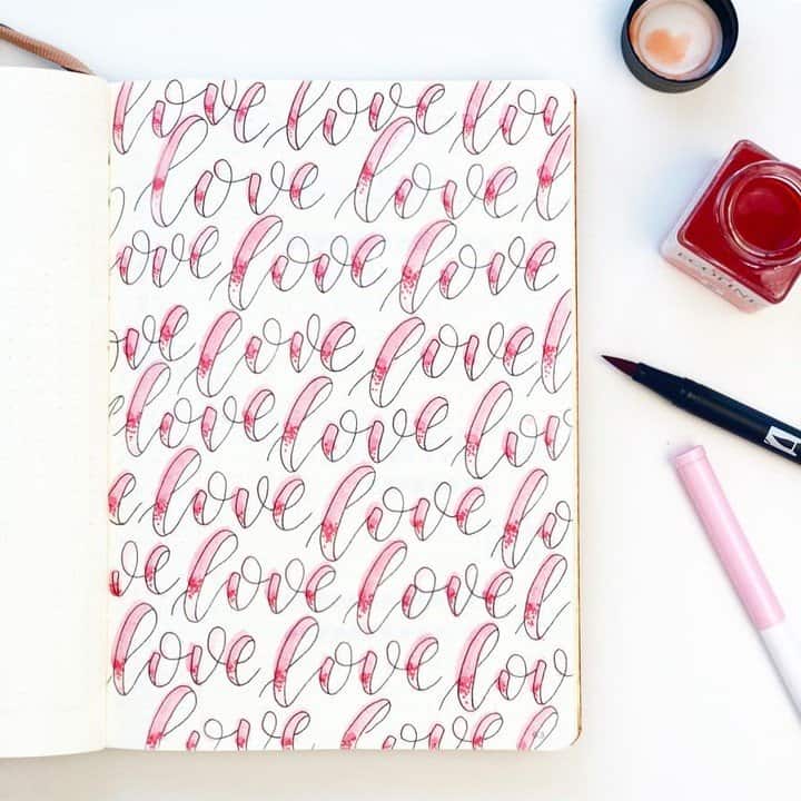 valentines day bullet journal theme