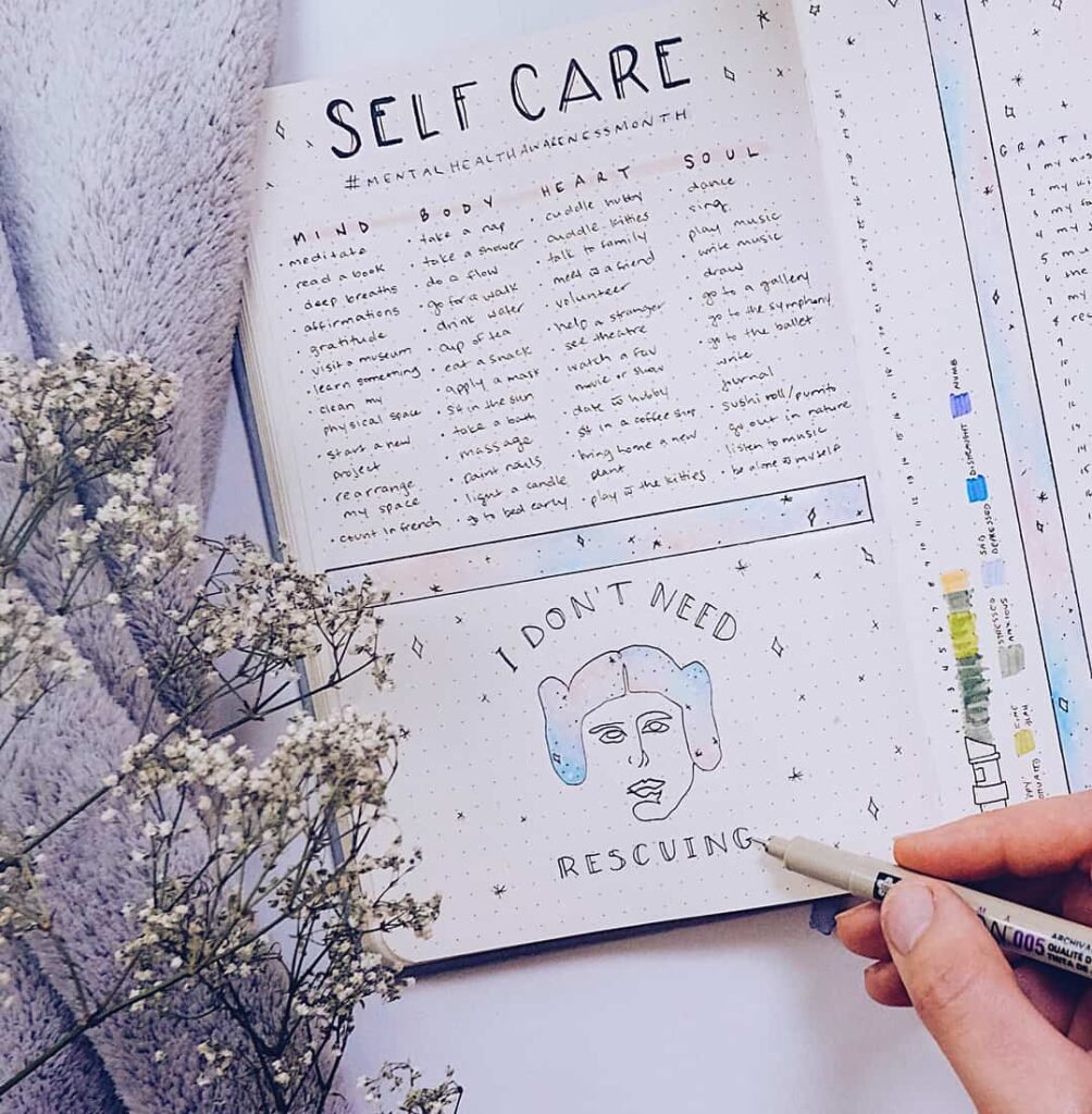 Self care bullet journal ideas