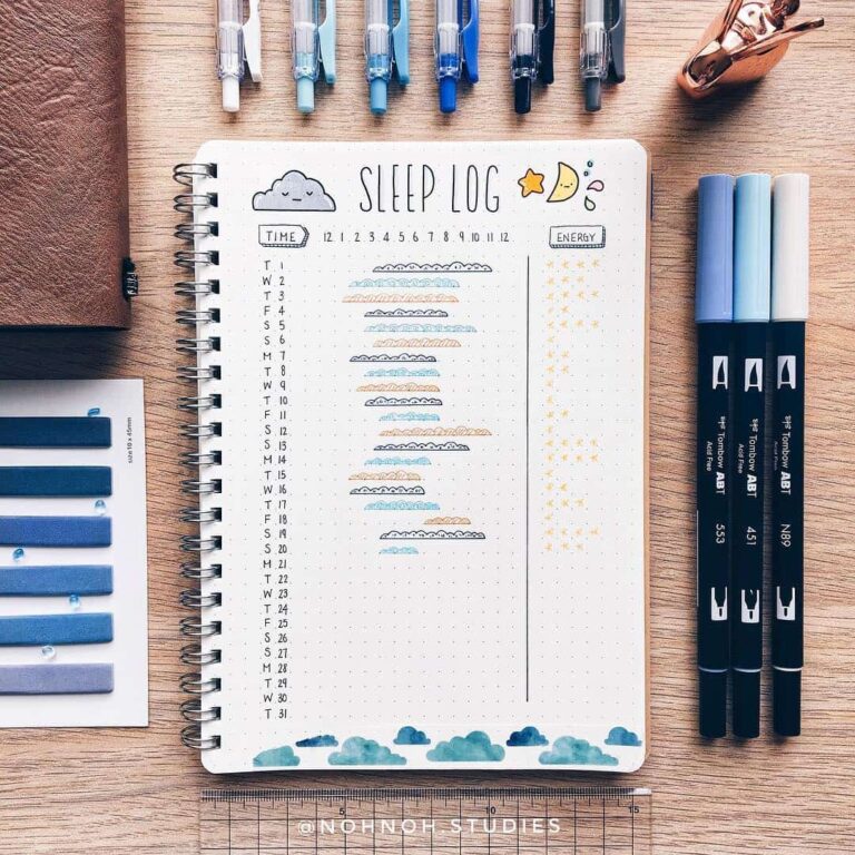 sleep tracker for bullet journal