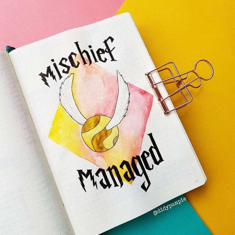 Harry Potter bullet journal layout