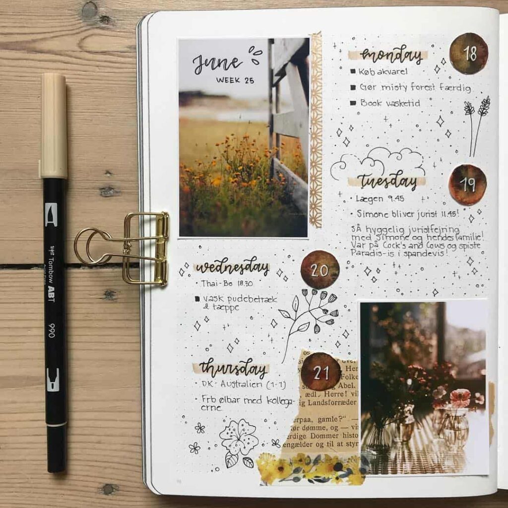 messy style bullet journals