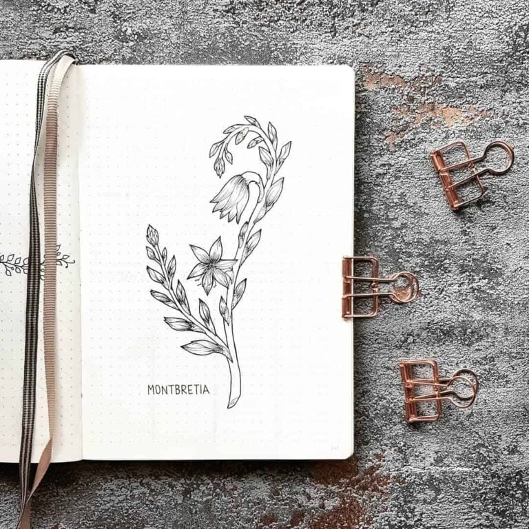 floral bullet journal spreads