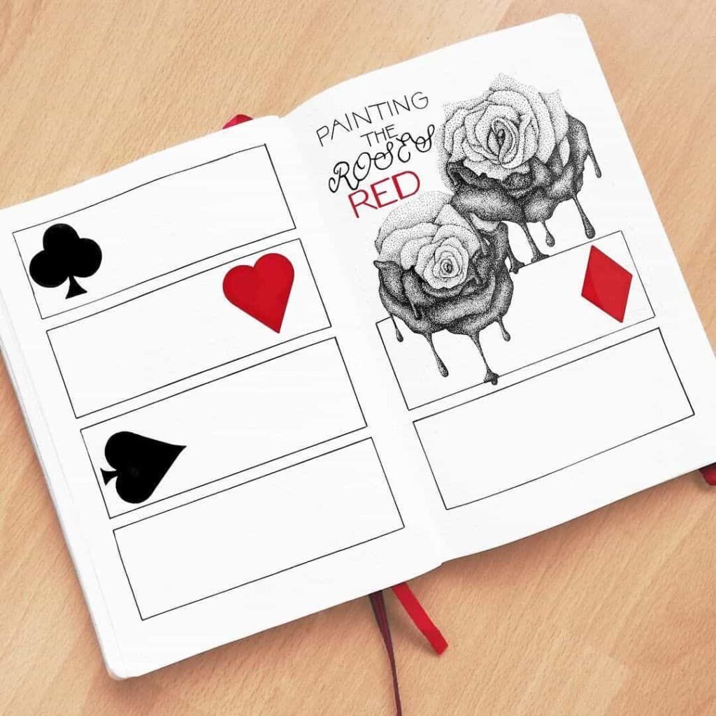 valentines day bullet journal theme