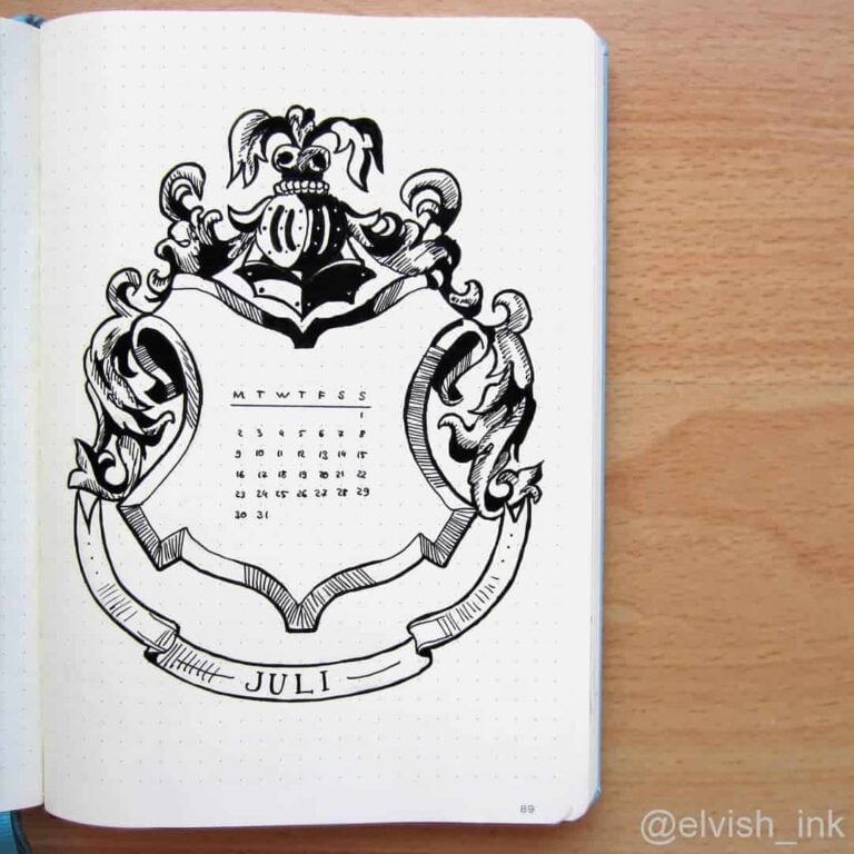 Harry Potter bullet journal layout