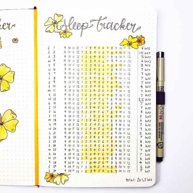 sleep tracker for bullet journal