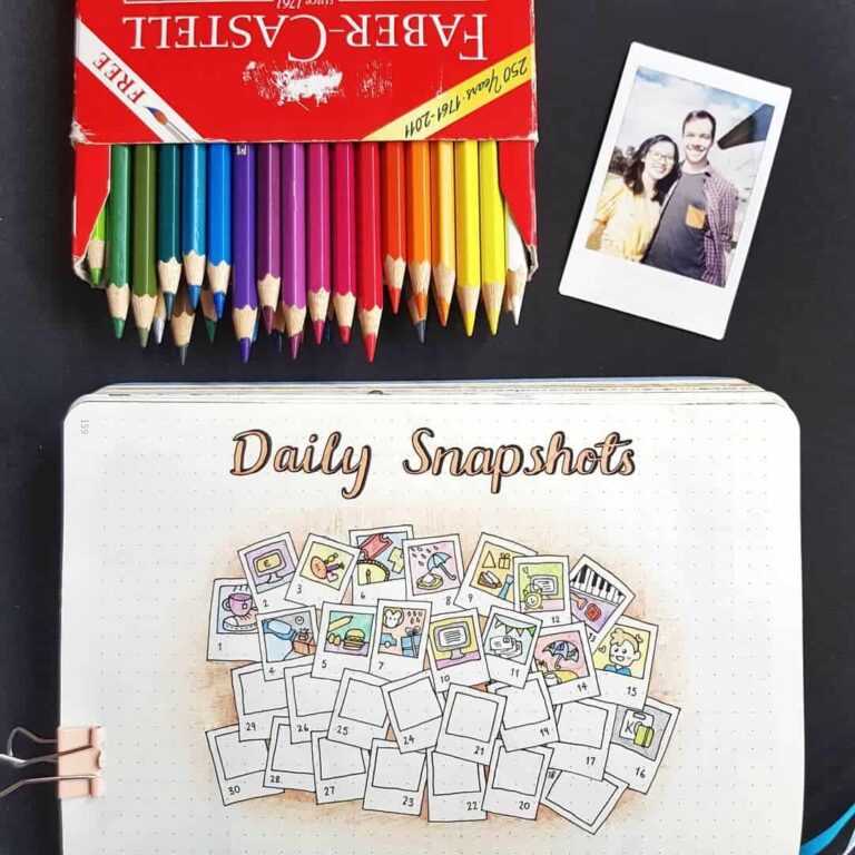 Memory spreads in your bullet journal