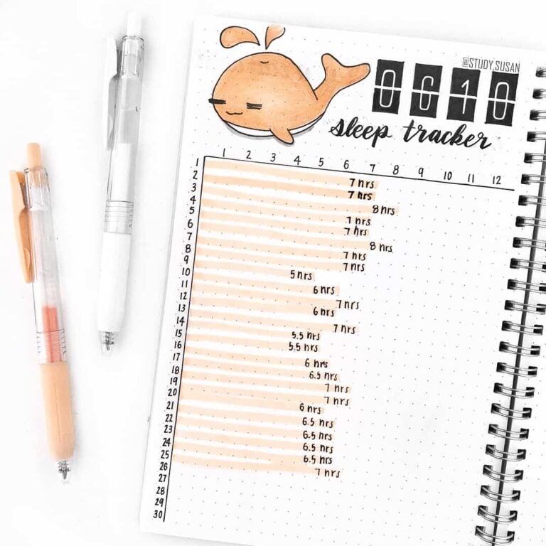 sleep tracker for bullet journal