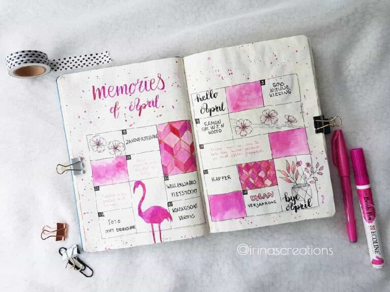 Memory spreads in your bullet journal