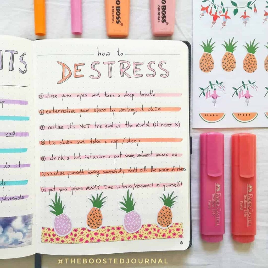 Self care bullet journal ideas
