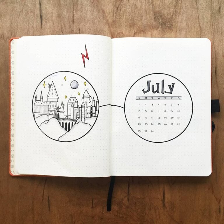 Harry Potter bullet journal layout