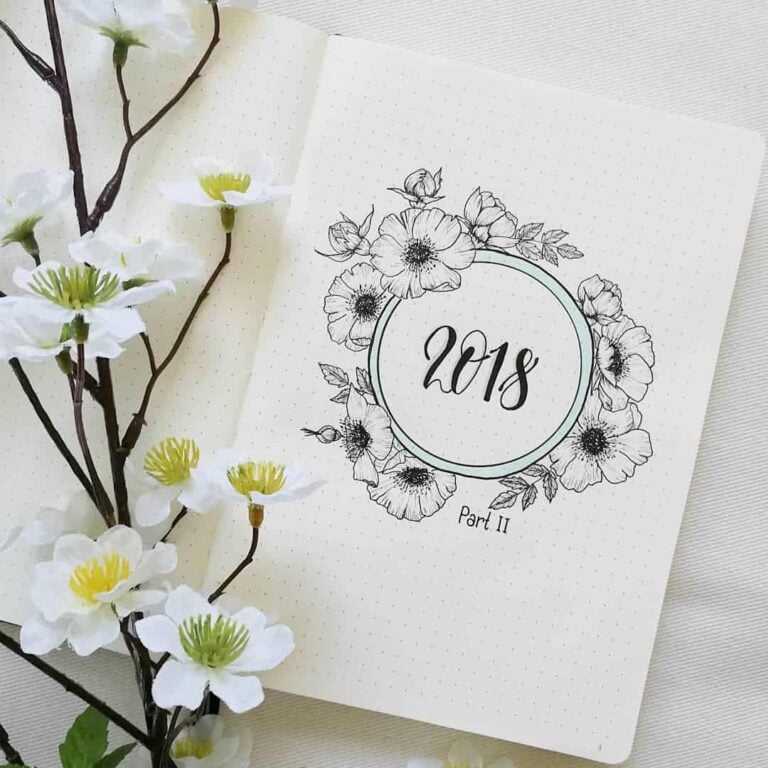 floral bullet journal spreads