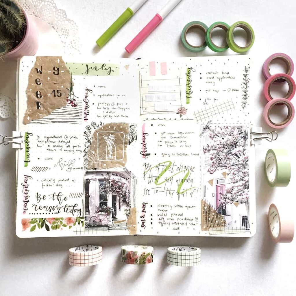 messy style bullet journals