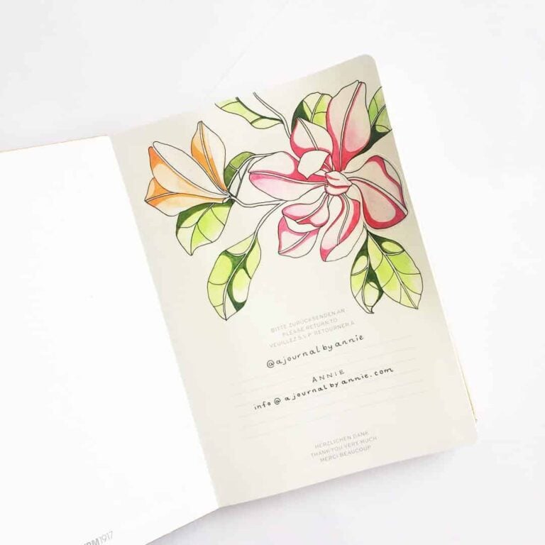 floral bullet journal spreads