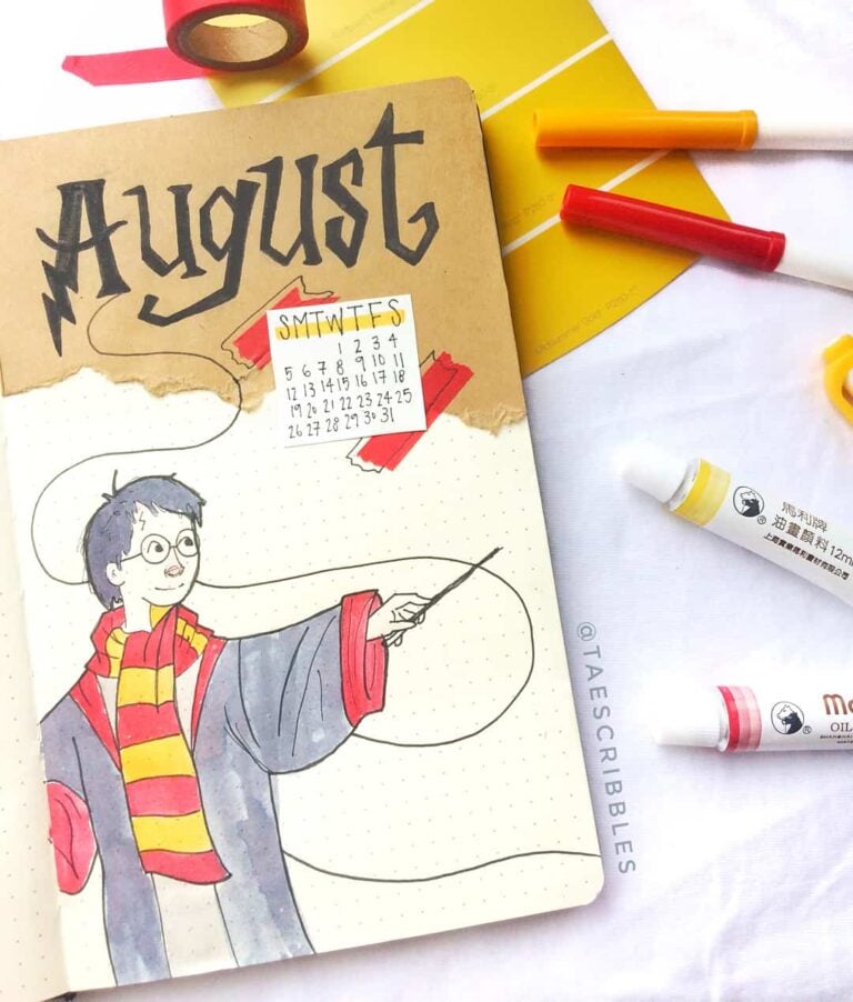 Harry Potter bullet journal layout