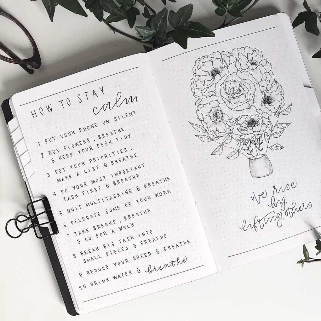 Self care bullet journal ideas