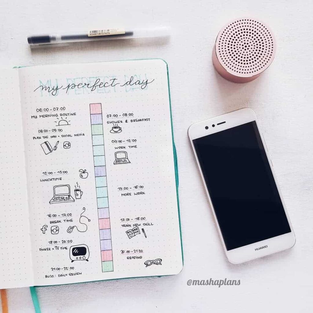 Routine spreads in your bullet journal