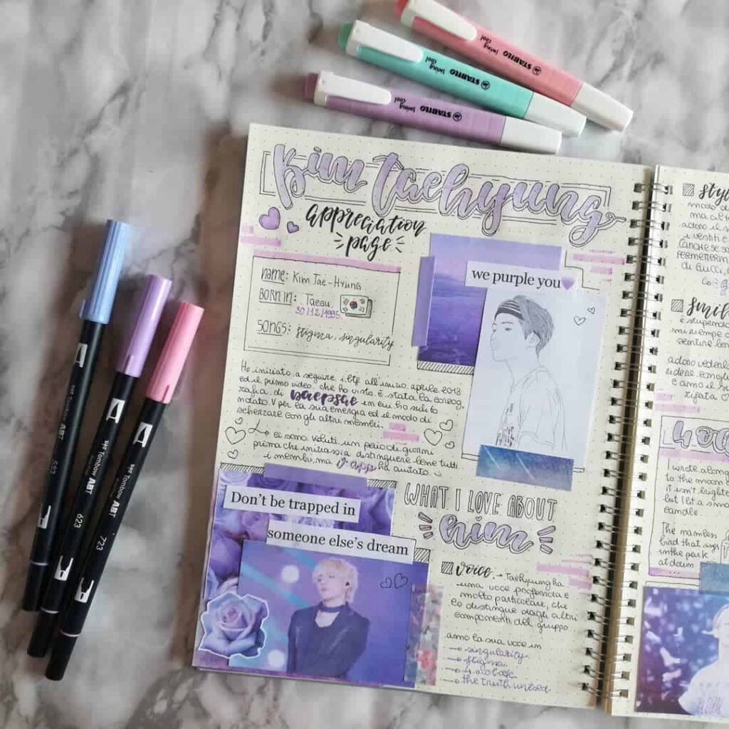 messy style bullet journals