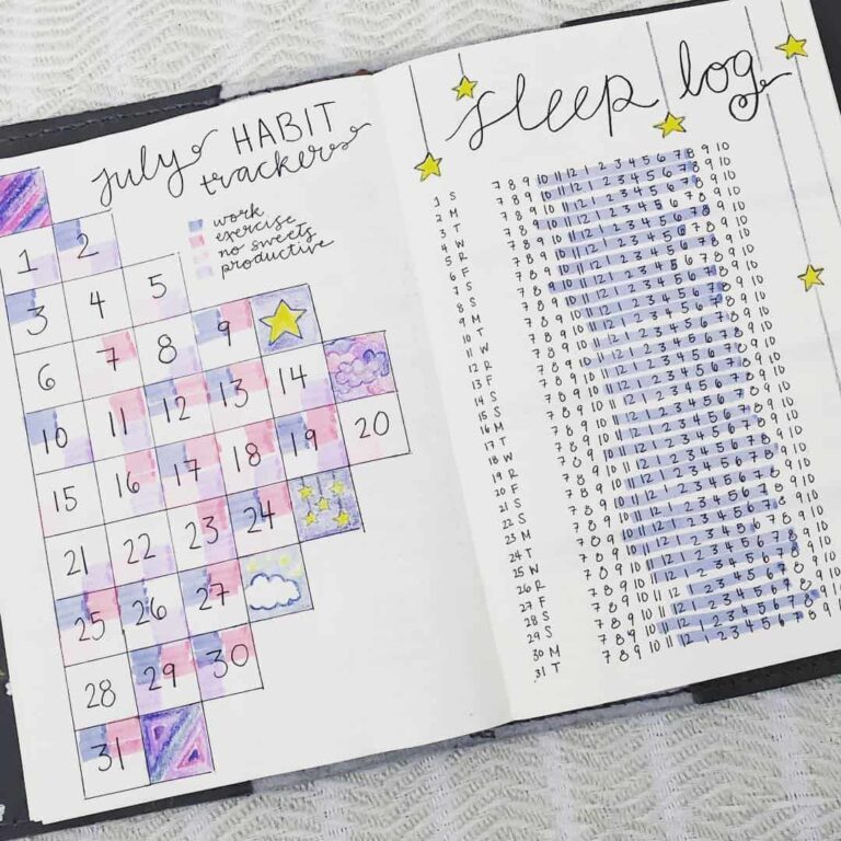 sleep tracker for bullet journal