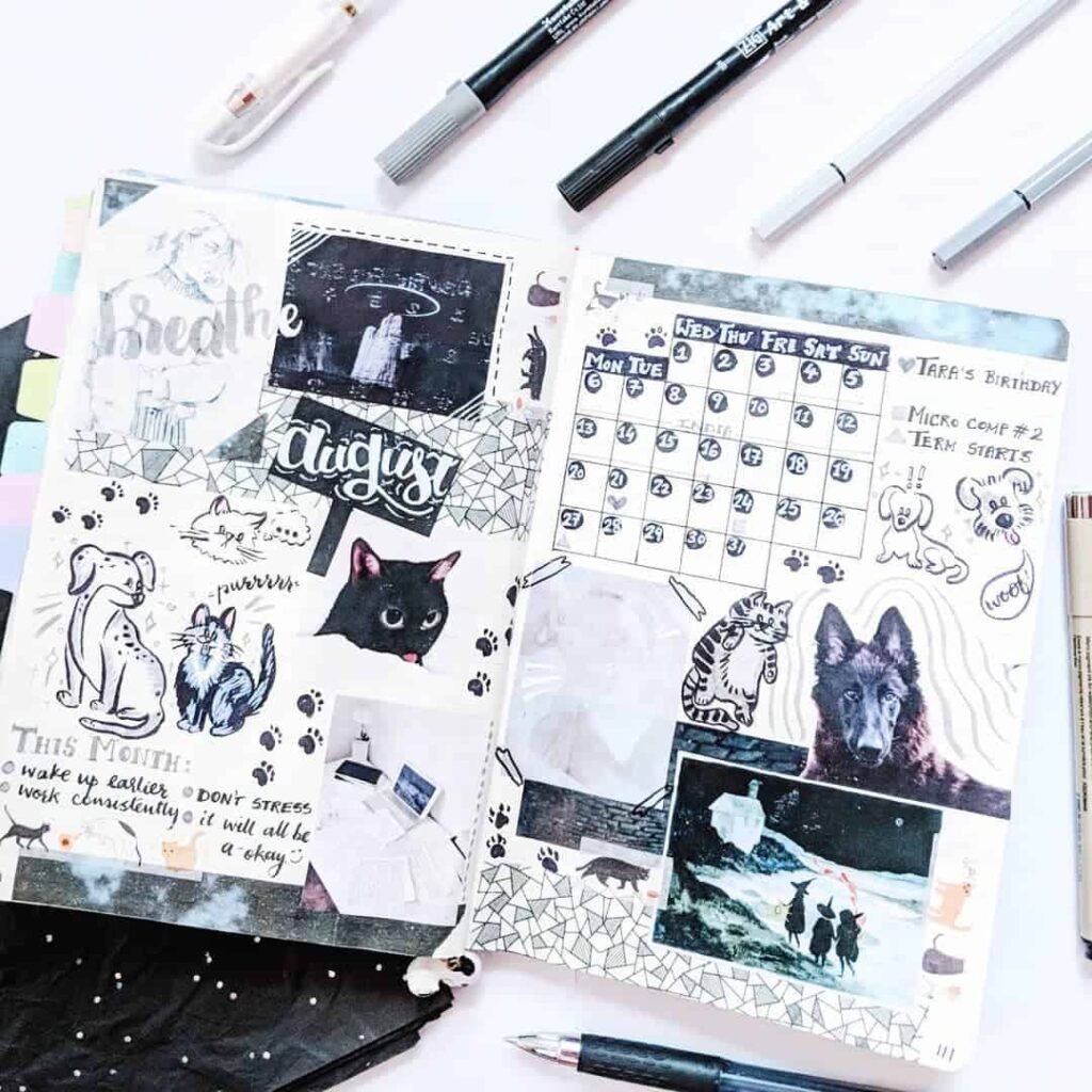 messy style bullet journals