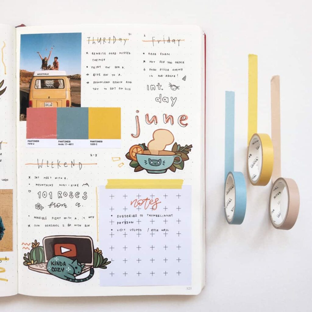 messy style bullet journals