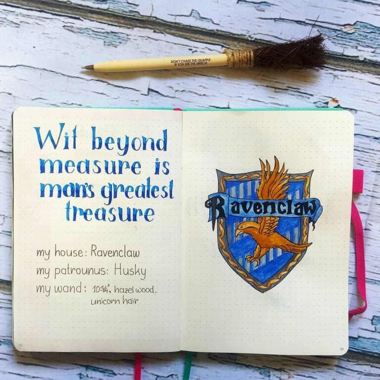 Harry Potter bullet journal layout