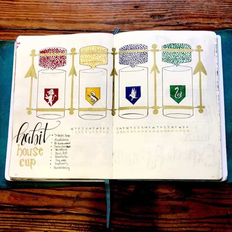 Harry Potter bullet journal layout